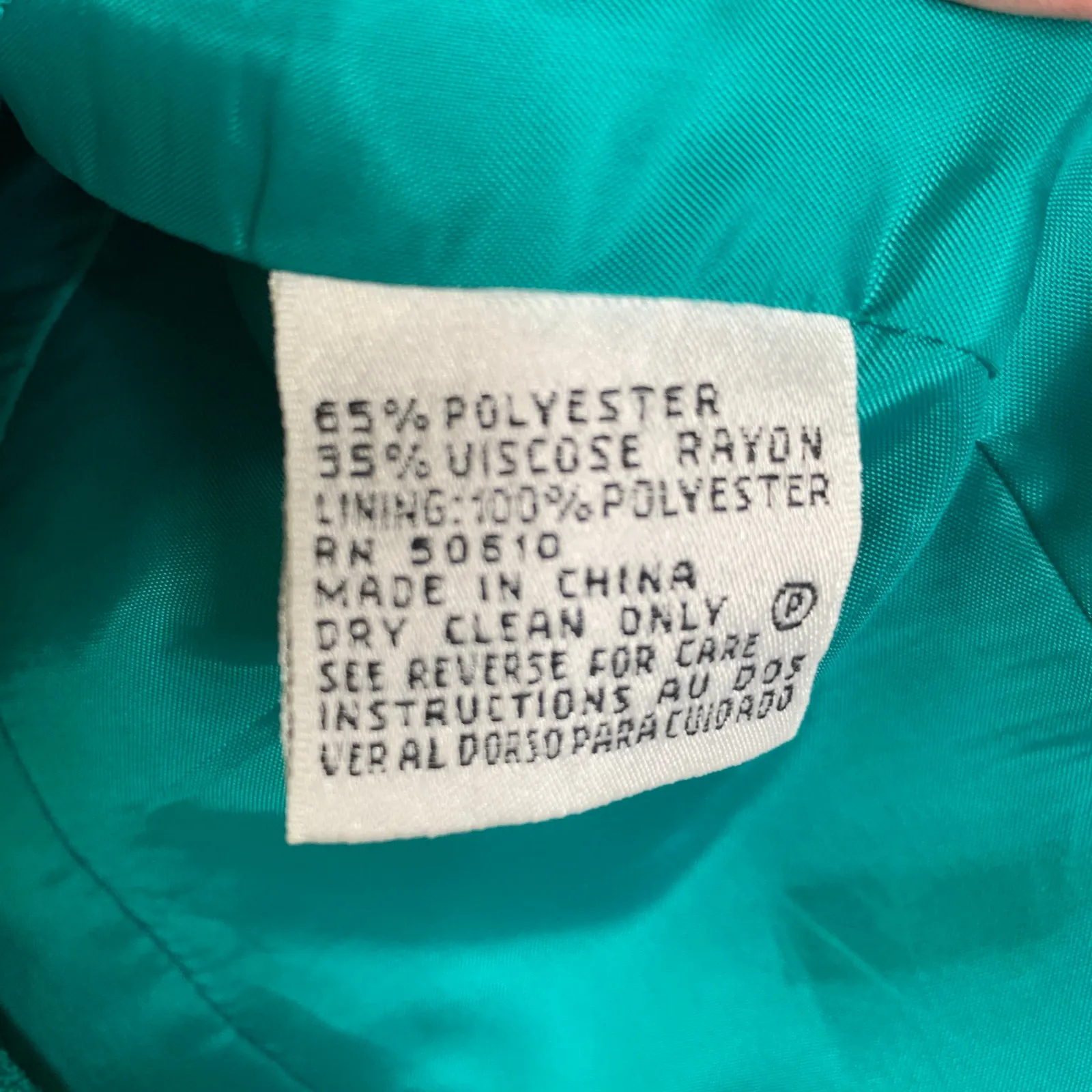 Le Suit Green Skirt Suit Sz Medium Double Breasted Short Sleeve - Image 10