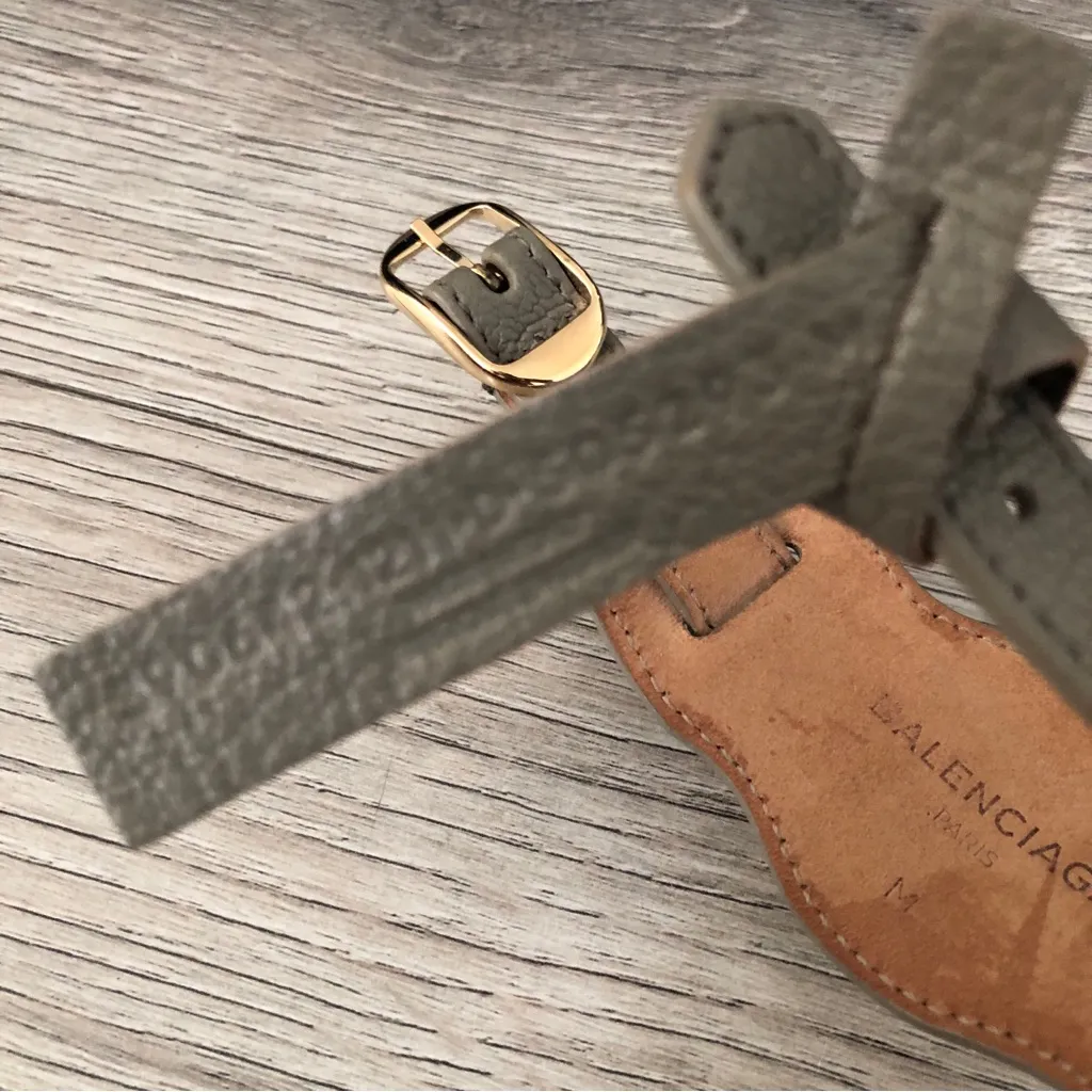 Balenciaga Ligne Classic Me Gris Taupe Grey with Gold Bracelet City Leather - Image 8