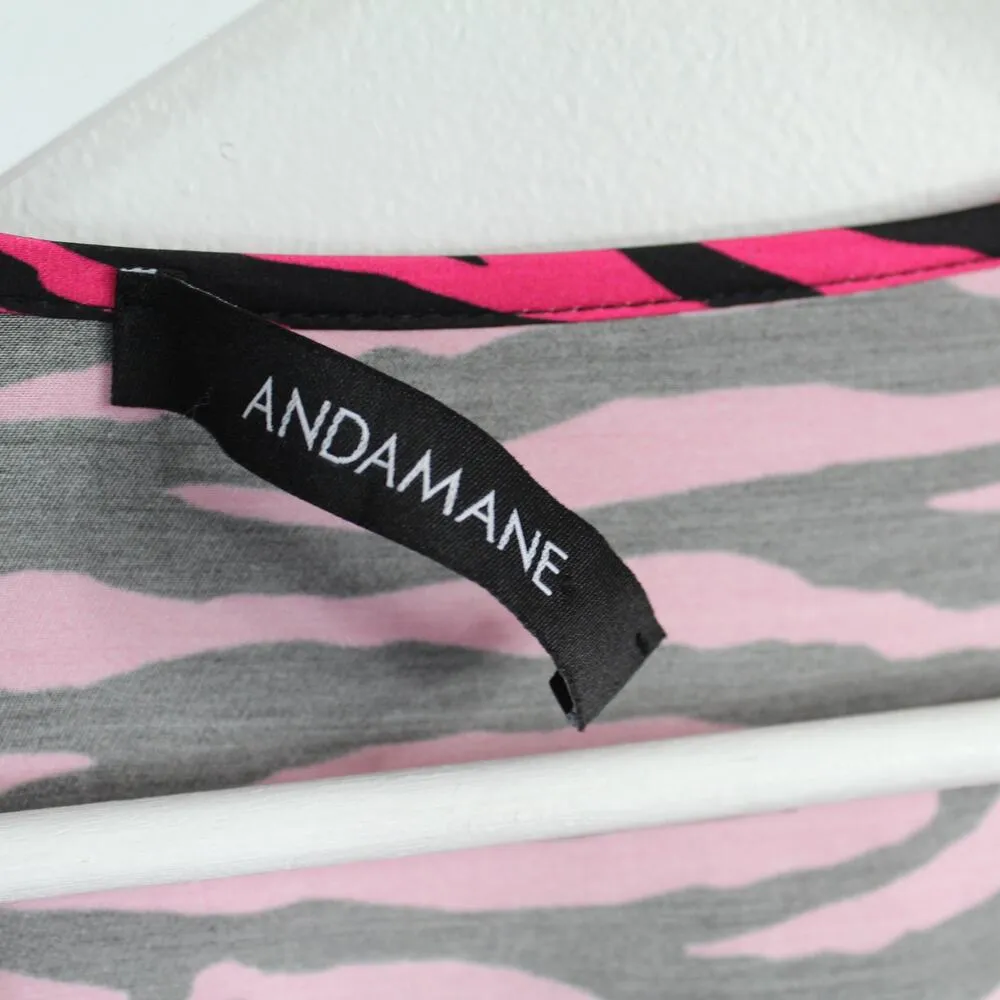 The Andamane Brandy Pink & Black Zebra Print Mini Wrap Dress Size M - Image 6