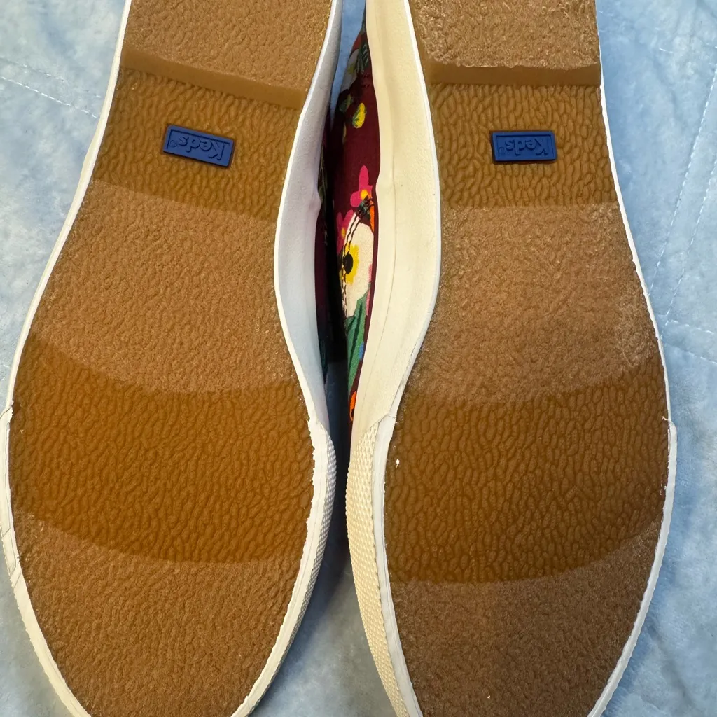 Keds Rifle Paper Co‎ Collab Burgundy Floral Sneakers size 8 - Image 4