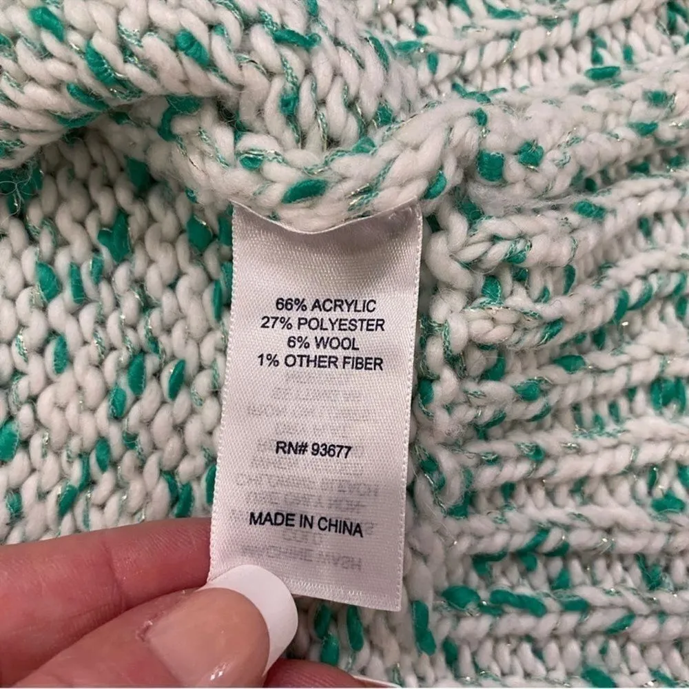 St John’s Bay Mint Green & White Knit Scoop Neck Pullover Long Sleeve Sweater XL - Image 15