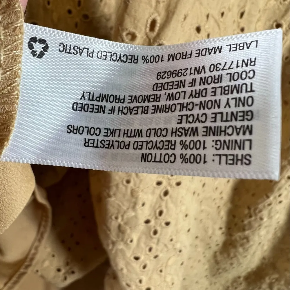 Knox Rose Mustard Yellow Eyelet Babydoll Dress Size XL - Image 4