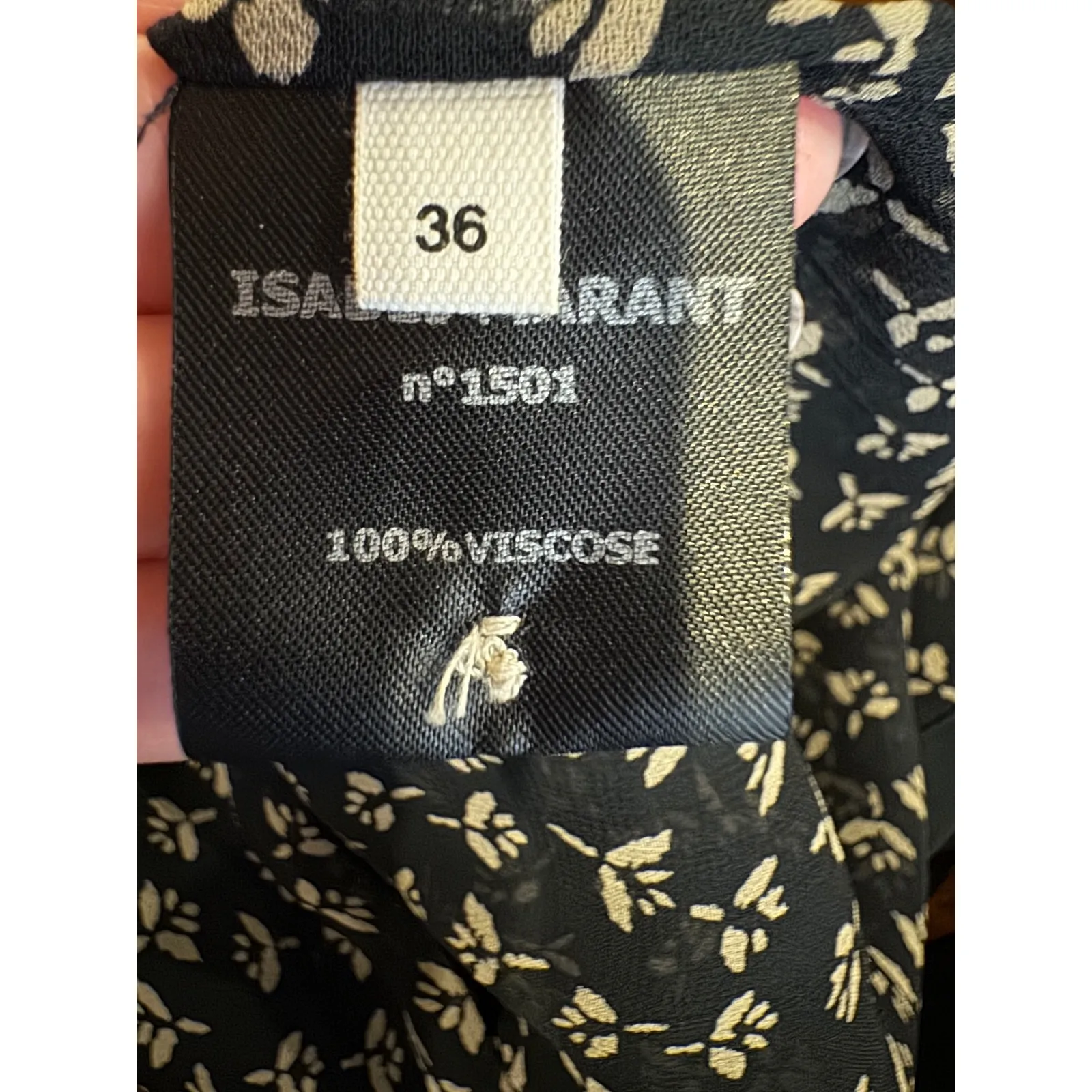 Isabel Marant Etoile Shirt Women Small Black Sheer Floral Button Front Top Boho - Image 11