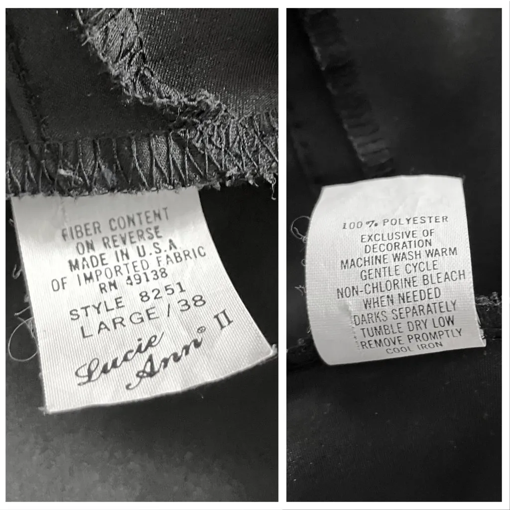 Vintage 70s Black Satin Lingerie Camisole Tank Top Large Retro Pin Up Whimsigoth - Image 7