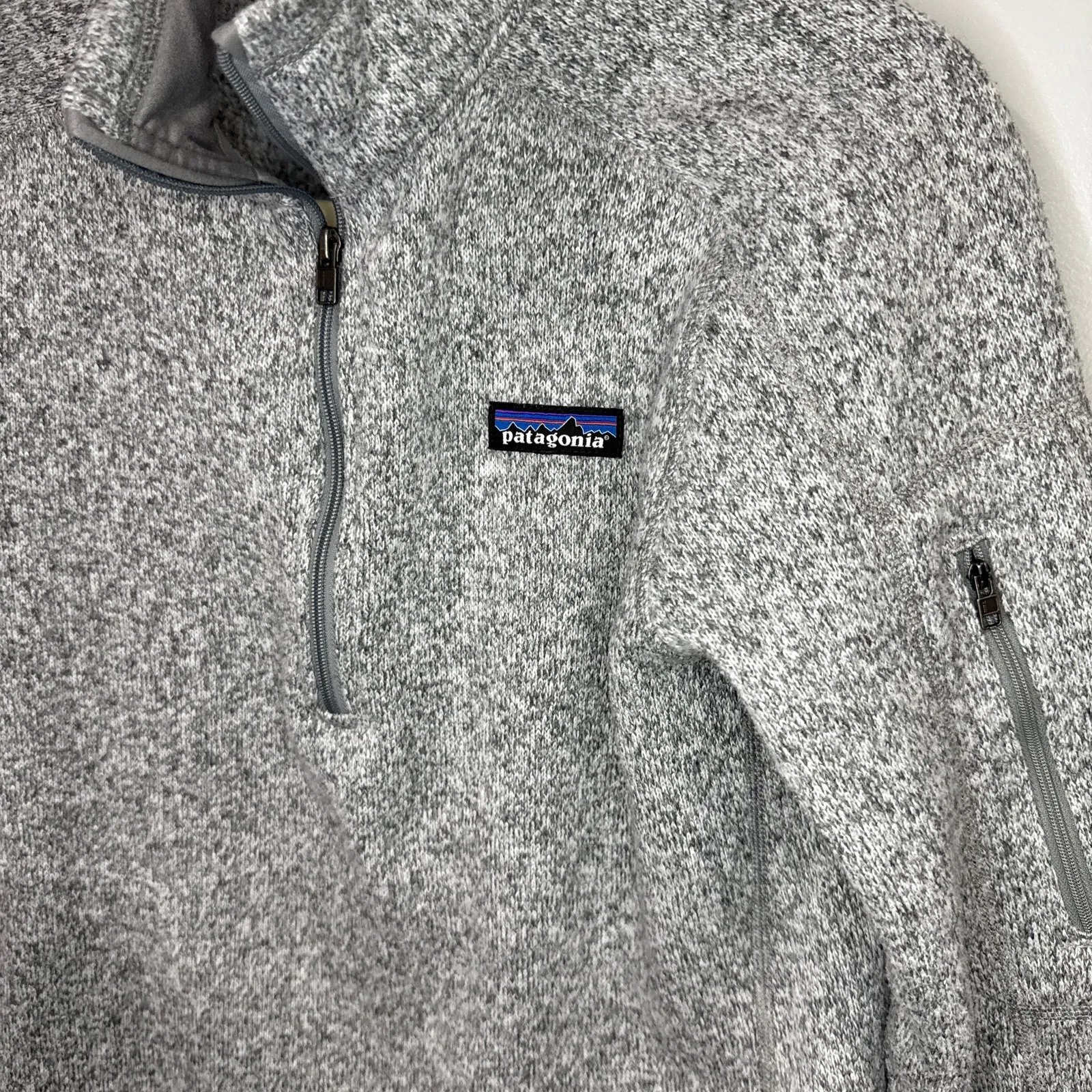 Patagonia  Better Sweater 1/4 Zip Pullover Light Gray Women’s M EUC - Image 3