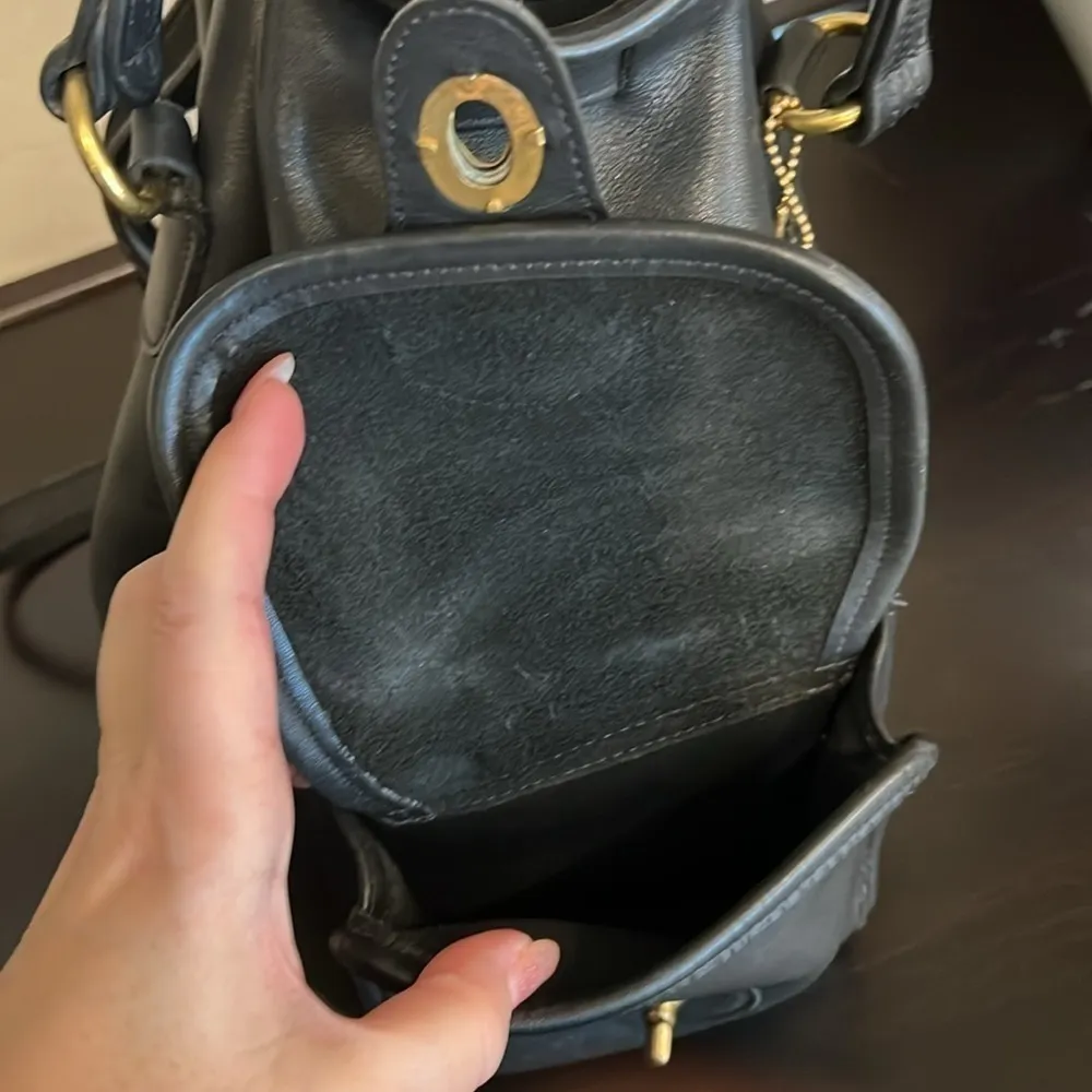 Coach 9992 Handle Backpack true vintage, black leather, gold tone hardware,13x11 - Image 10