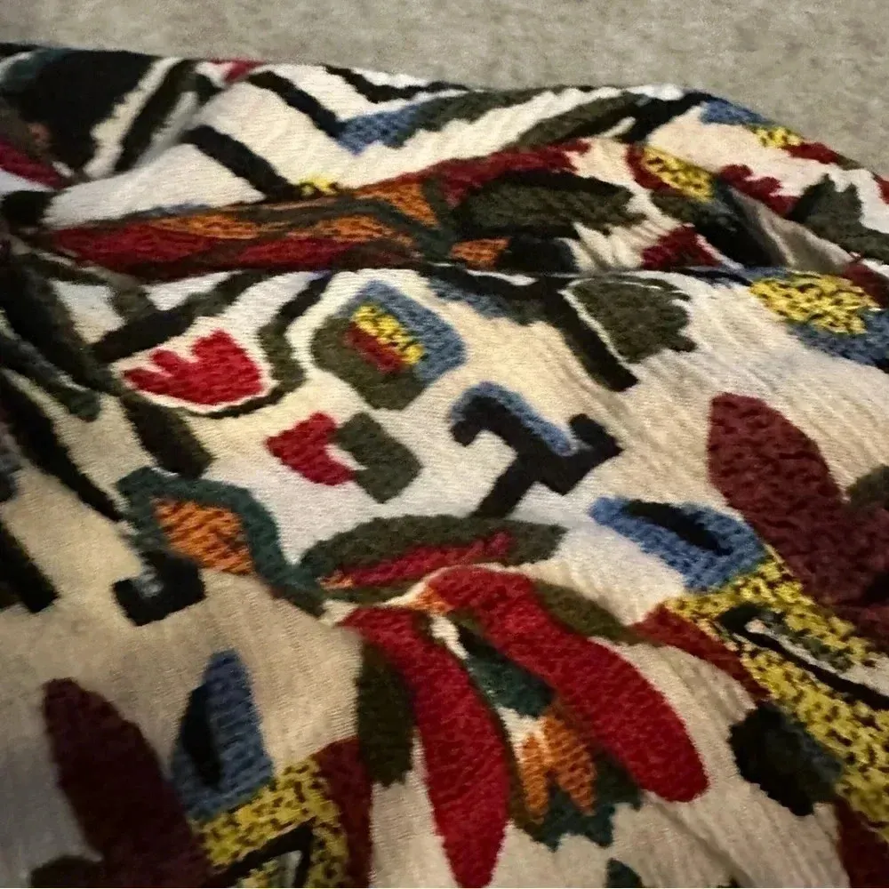 Kori America Womens Cream Sleeveless Keyhole Neck Floral Tunic Blouse Top Size S - Image 8