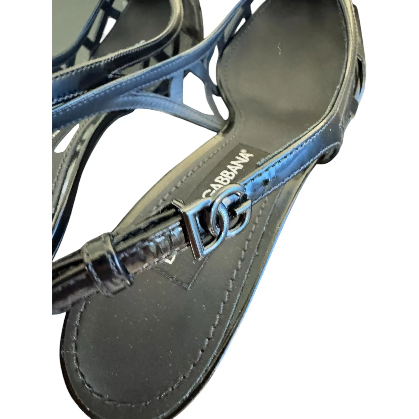 Dolce & Gabbana NIB Lollo 60mm Patent Leather Pumps in Black Size 39.5 - Image 8