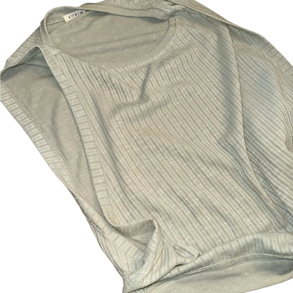 Kori Ribbed Mint Open Sides Tank Top - Image 7