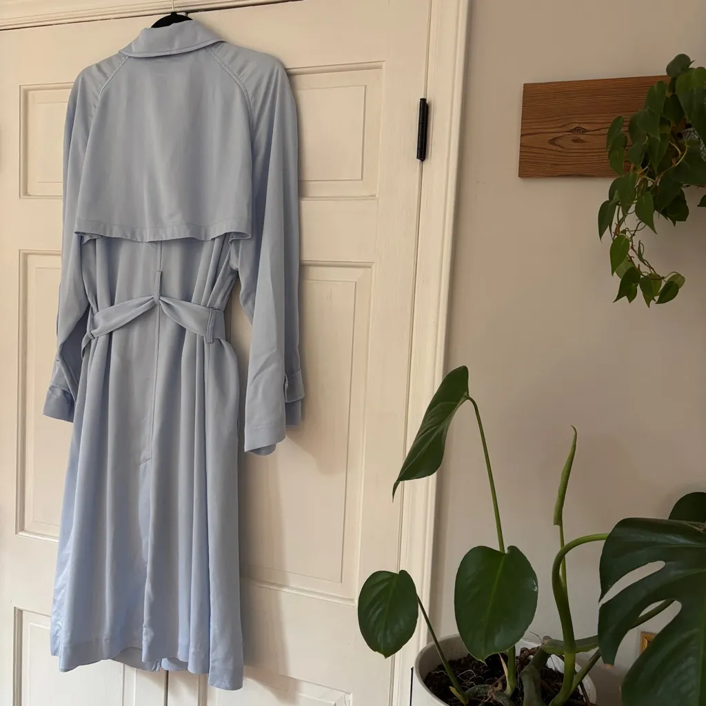 Tommy Hilfiger Light Blue Belted Trench Coat Light Jacket Size US 14 EU 46 Flowy - Image 11