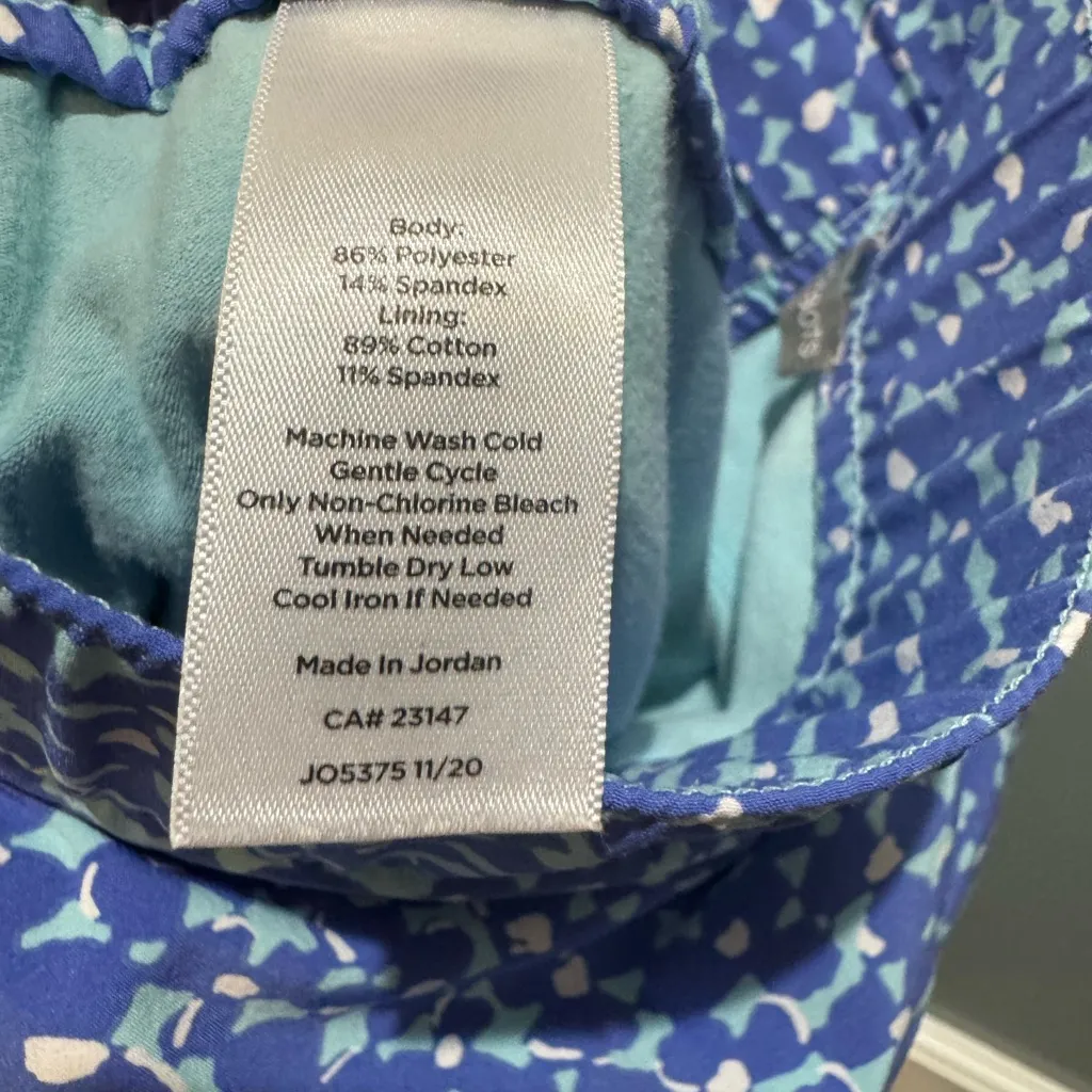 T by TALBOTS Blue and White Patterned Skirt Skort Tennis Skirt Size XL Sporty - Image 7