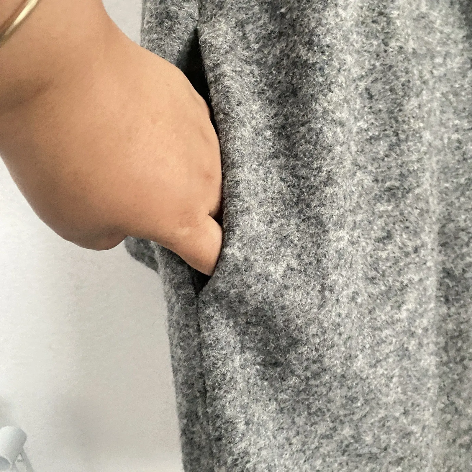 The Savile Row Co London Pea Coat Womens XL Gray Wool Peter Pan Collar Luxury - Image 6