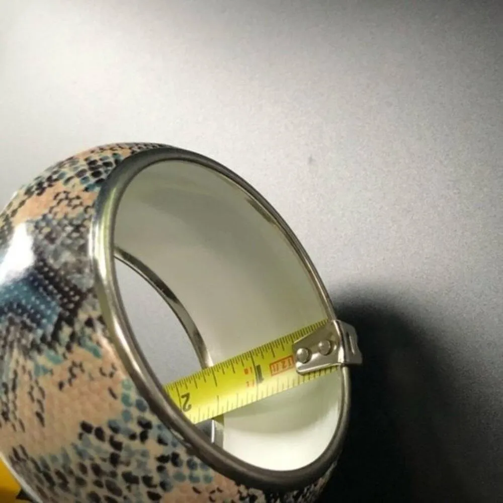 Snake Skin Pattern Fashion Statement Bangle Blue - Image 6