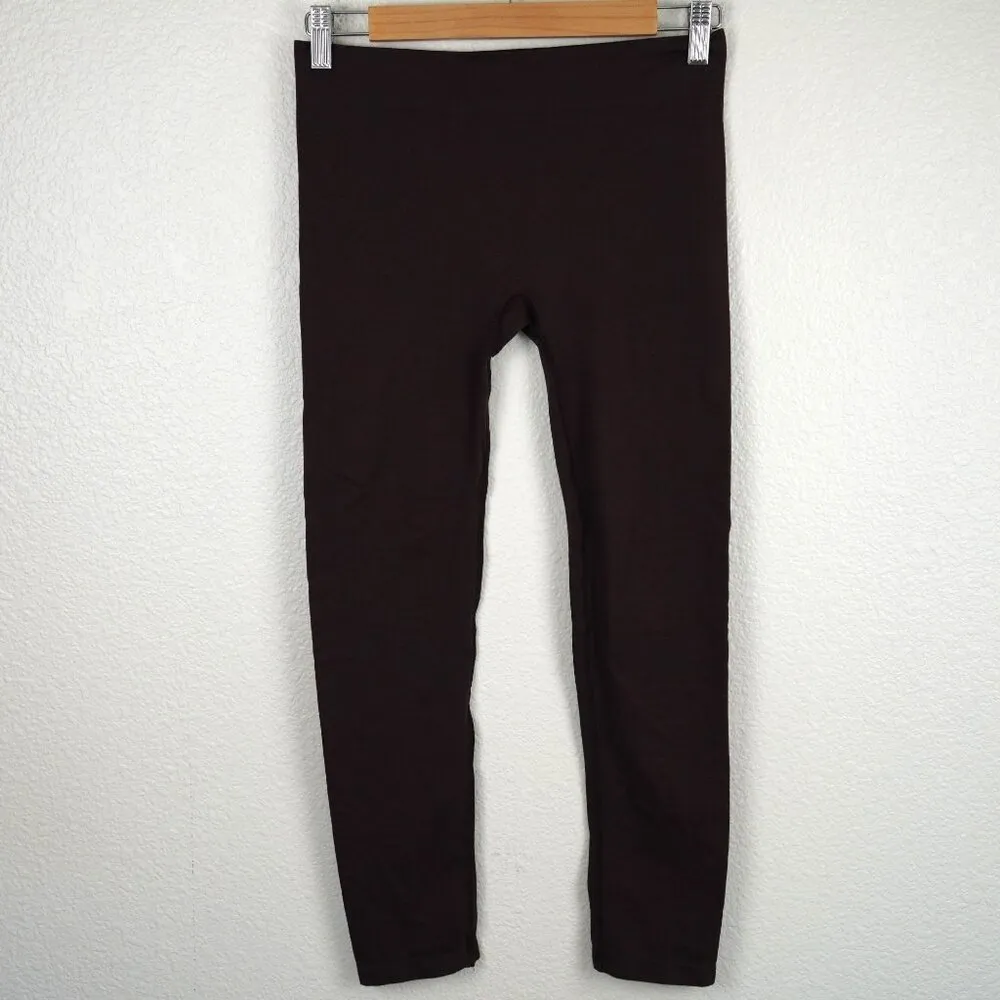 Title Nine Brown Leggings M Seamless Stretchy Activewear Minimalist Comfort - Image 3