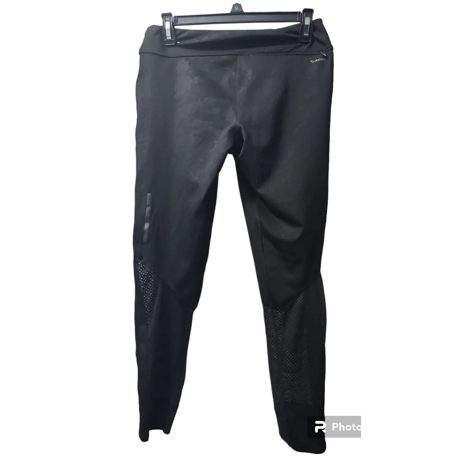 Adidas Training Leggings Camo‎ Print Mesh Panels Athletic Black Size Small - Image 2
