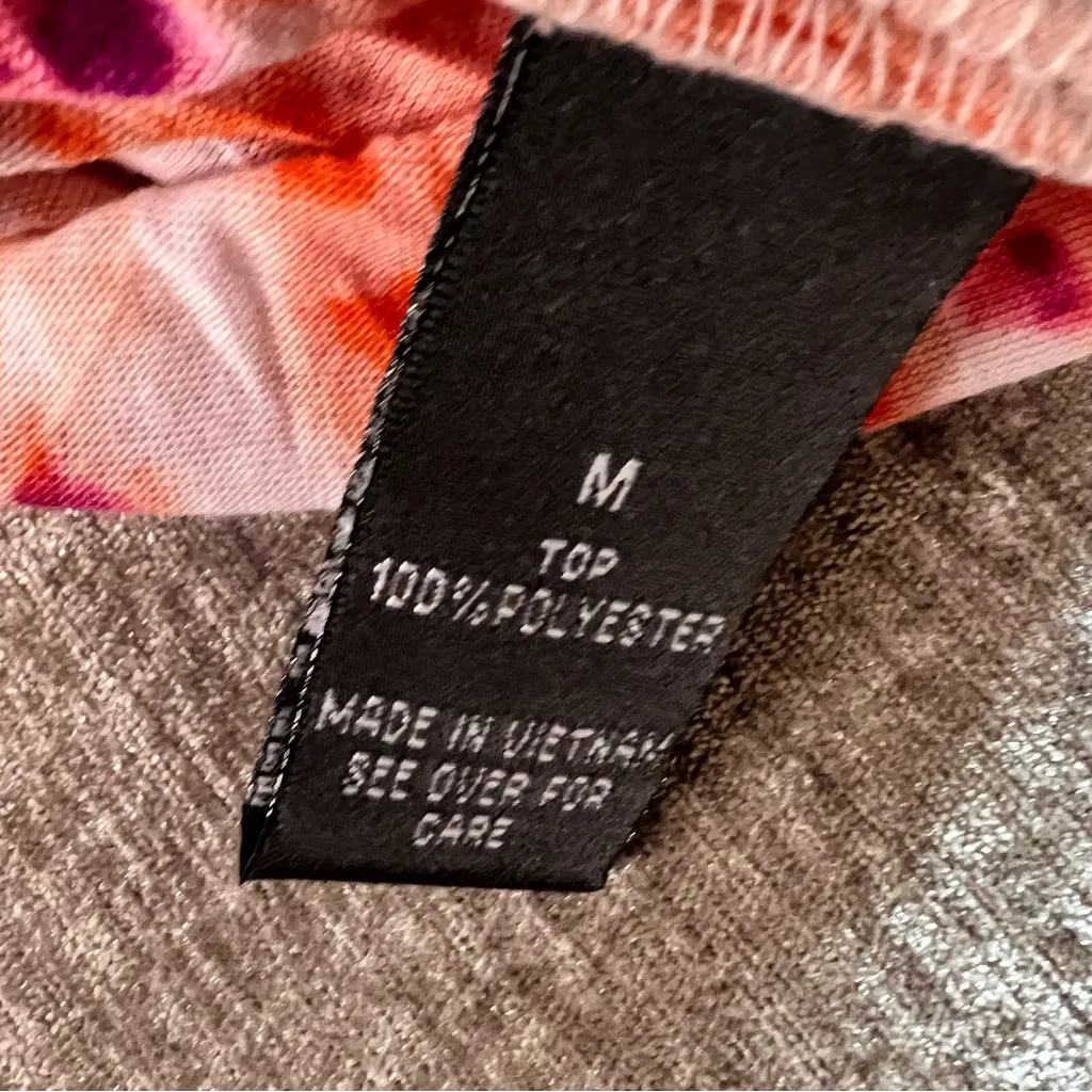 AB studio top women’s size medium orange purple ruffle adjustable strap VTG Y2K - Image 10