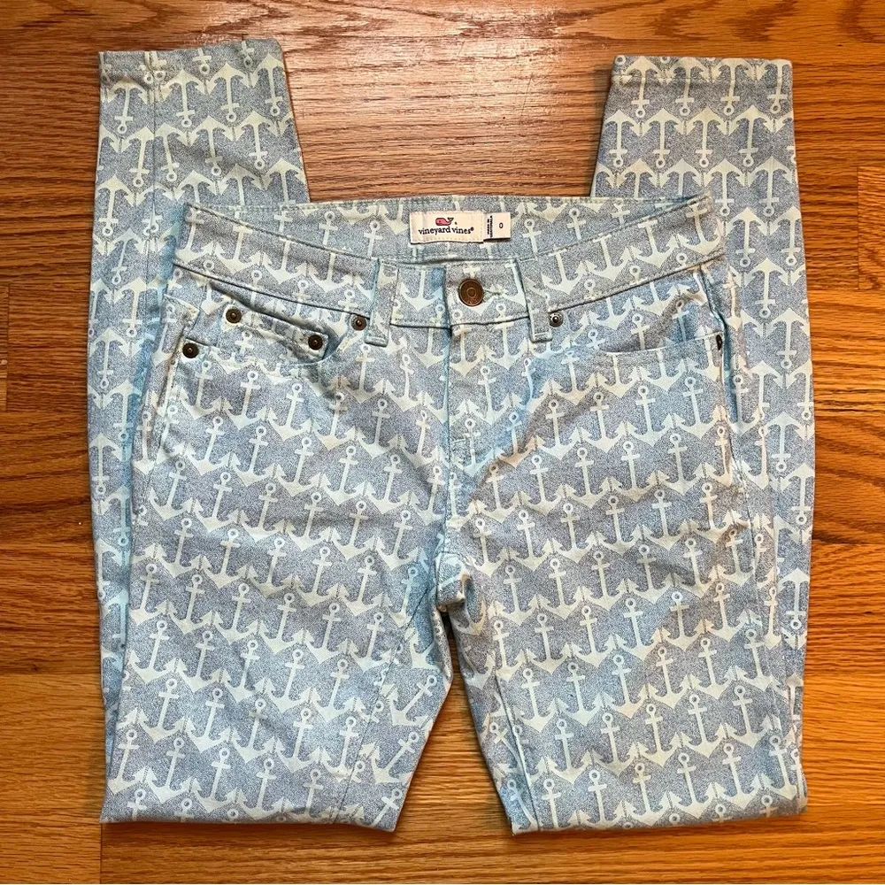 Vineyard Vines anchor print jeans size 0 - Image 2