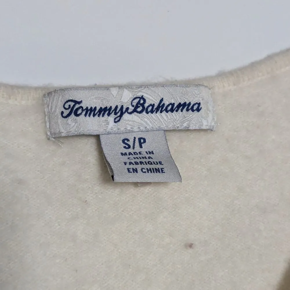 Tommy Bahama Serena Ombre Foil Leopard Print Sweater Cashmere Wool White Gold - Image 5