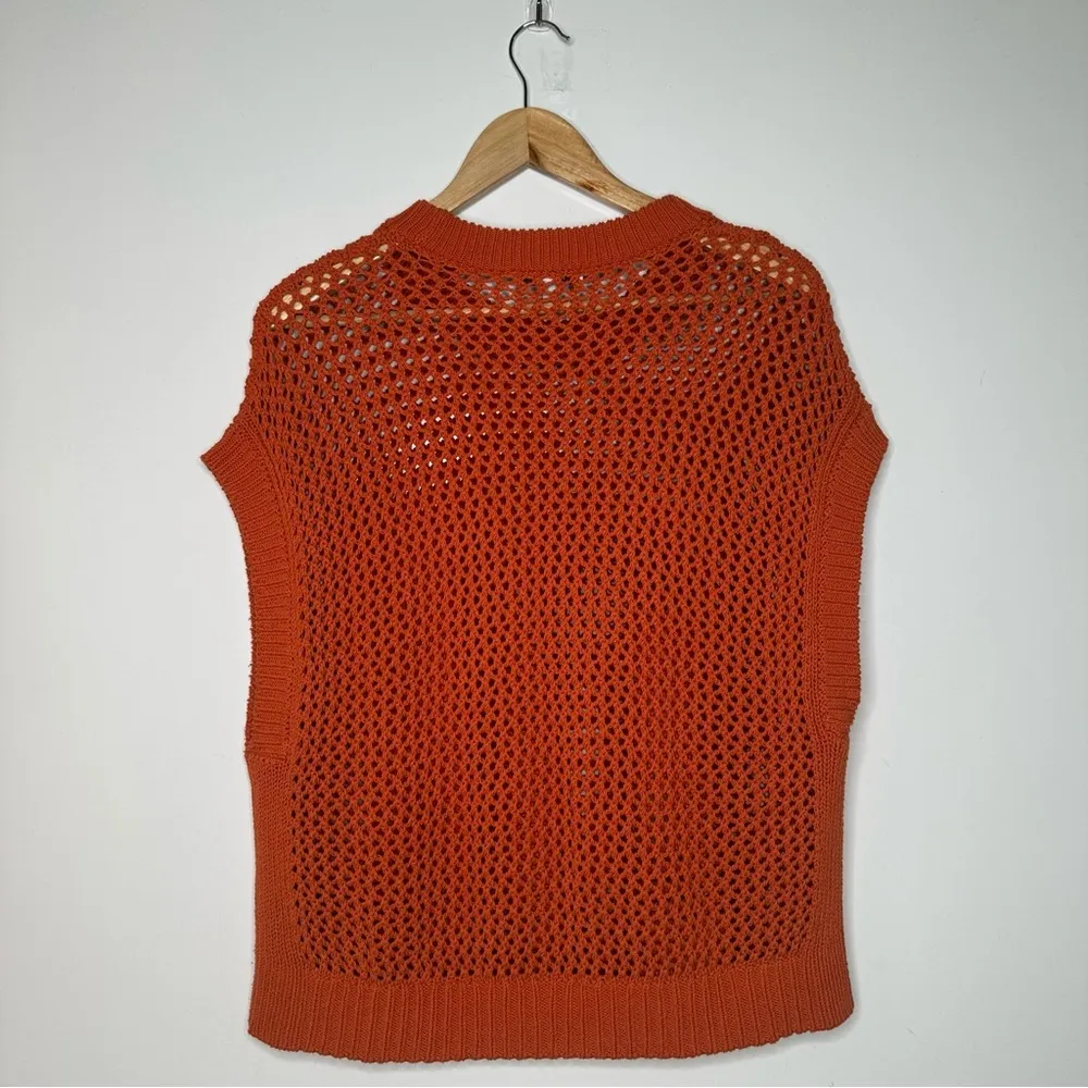 Madewell Dark Copper Open Stitch Sweater Tee Size Medium - Image 9