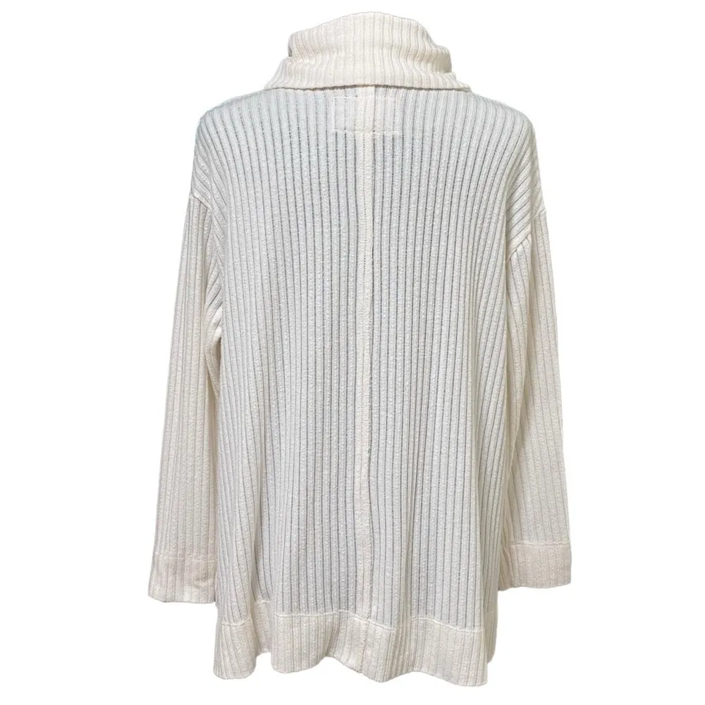 Maeve Anthropologie Vanna Cream Ribbed Cowl Neck Sweater Small Boho Cozy Chic - Image 6