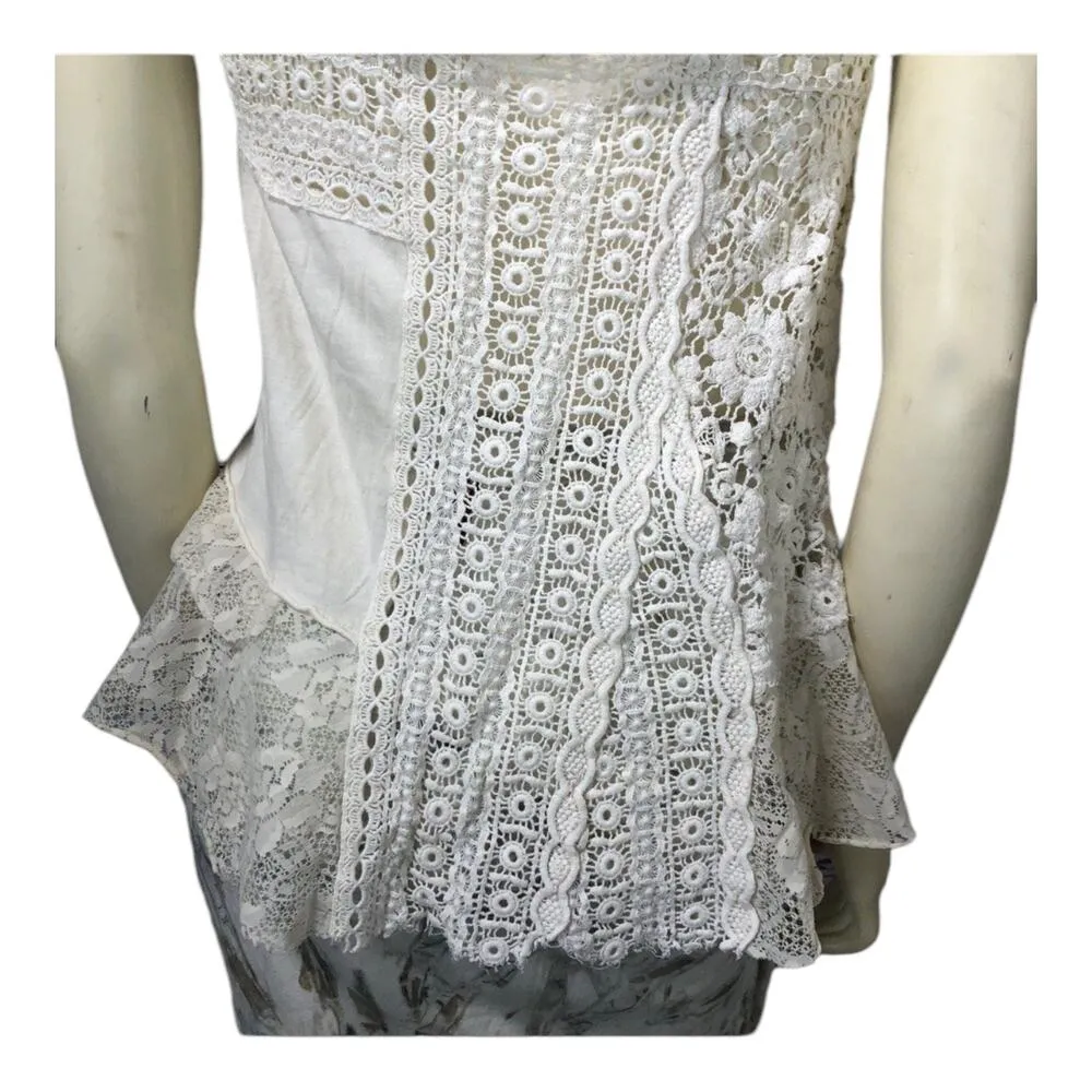 Free people lace top with Dungaree strap closing size medium - Image 9