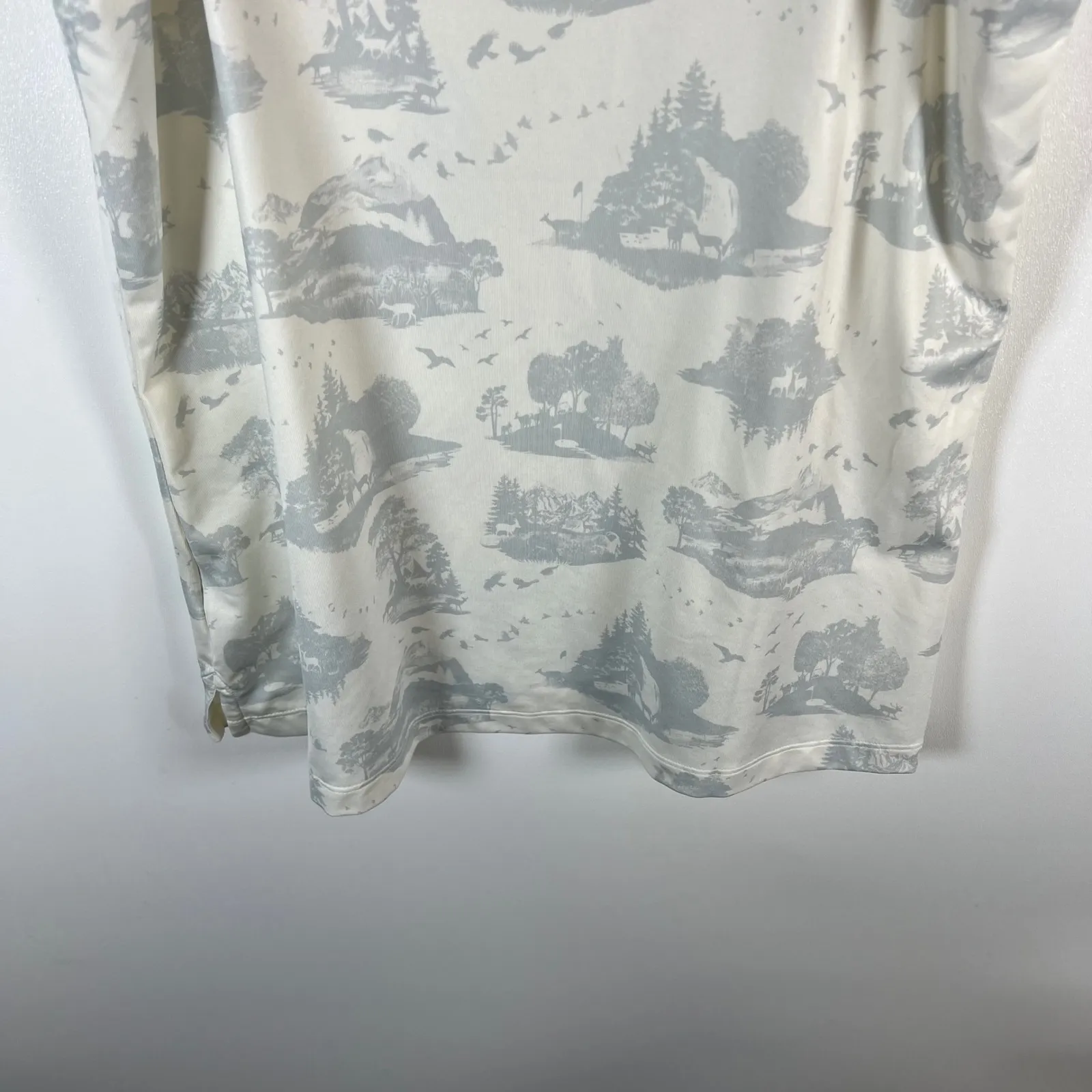 Nike Dri FIT Sleeveless Golf Polo Shirt Women's Size Medium Nature Scene Print - Image 9