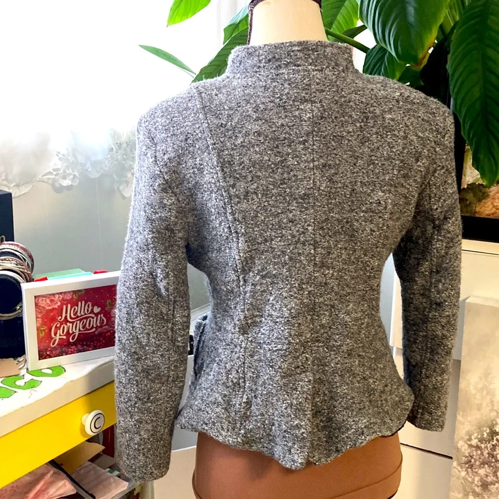 Talbots pea coat blazer jacket. Fitted. Wool blend. 4 button closure. - Image 5