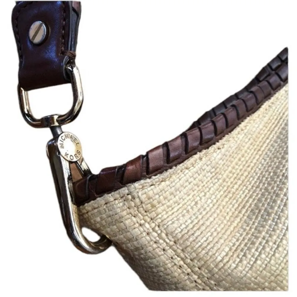 Michael Kors Bennet Straw Hobo Shoulder bag With gold accents & tassel - Image 8