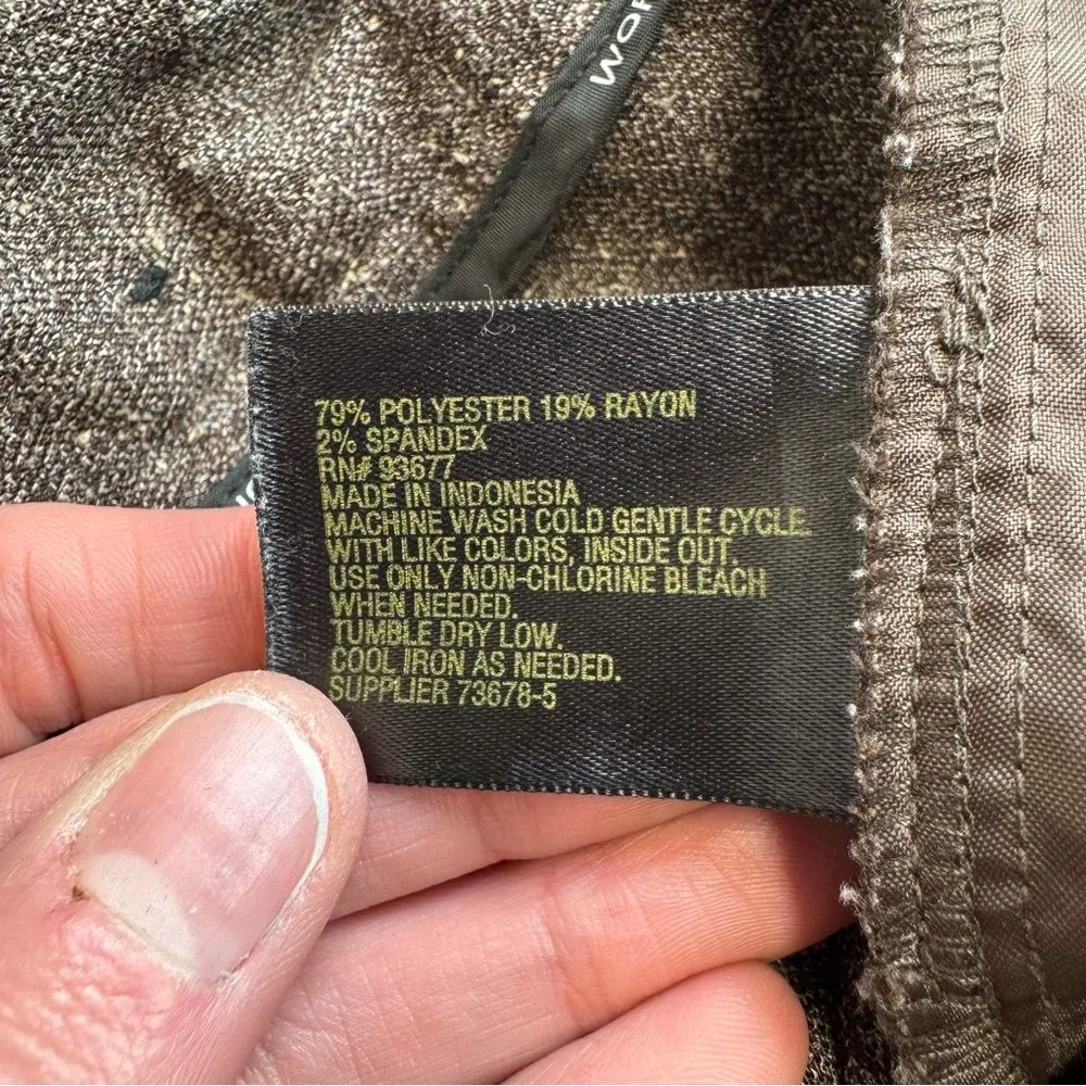 Worthington Womens Straight Leg Creased Dress Pants Slacks Trousers Brown Marl 6 - Image 9