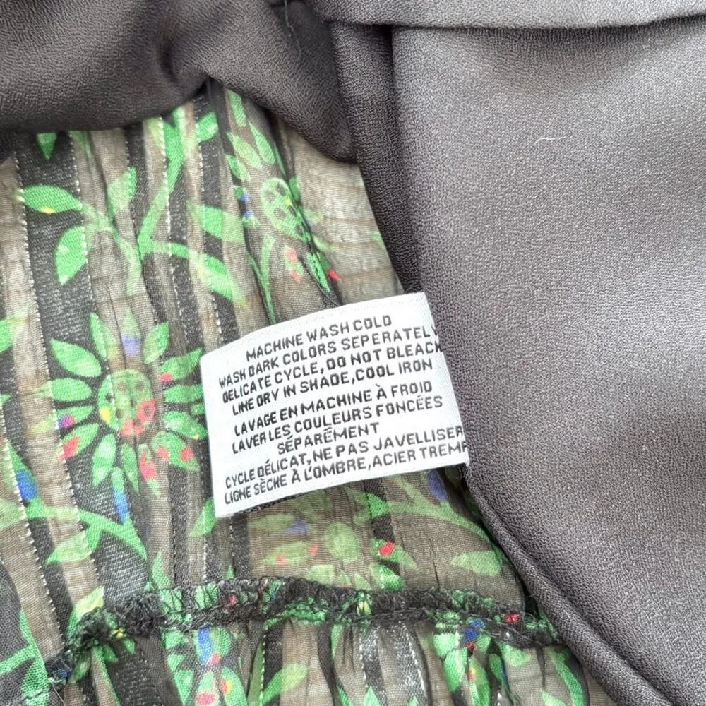 Walter Baker Tezza Gathered Floral Metallic Chiffon Mini Dress In Forest Tulip 0 - Image 5