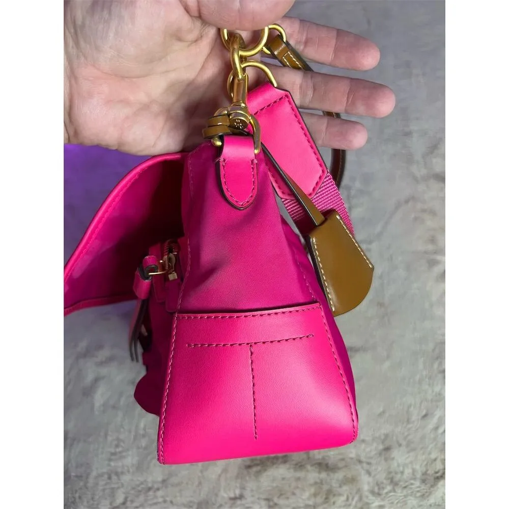 Tory Burch Women's Bright Pink Perry Nylon Crossbody Bag - Image 16