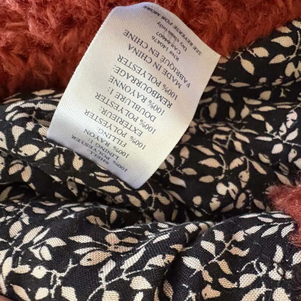 Faherty Rust Sherpa Teddy Jacket Button Front Fleece Coat Size Large MSRP$349 - Image 5