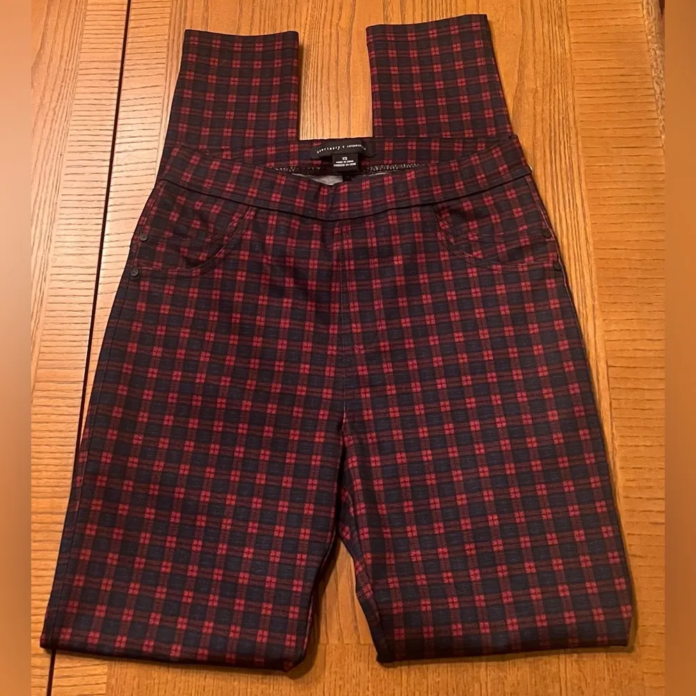 Sanctuary X Anthropologie Finchley Plaid Structured Sleek Leggings Pants Size XS - Image 12