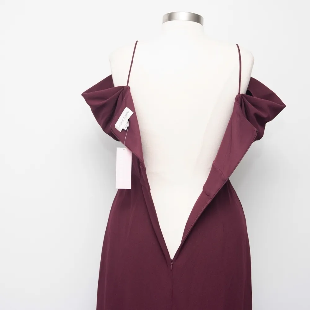 Sachin Babi Brittany Stretch Crepe Gown Deep Wine - Image 15