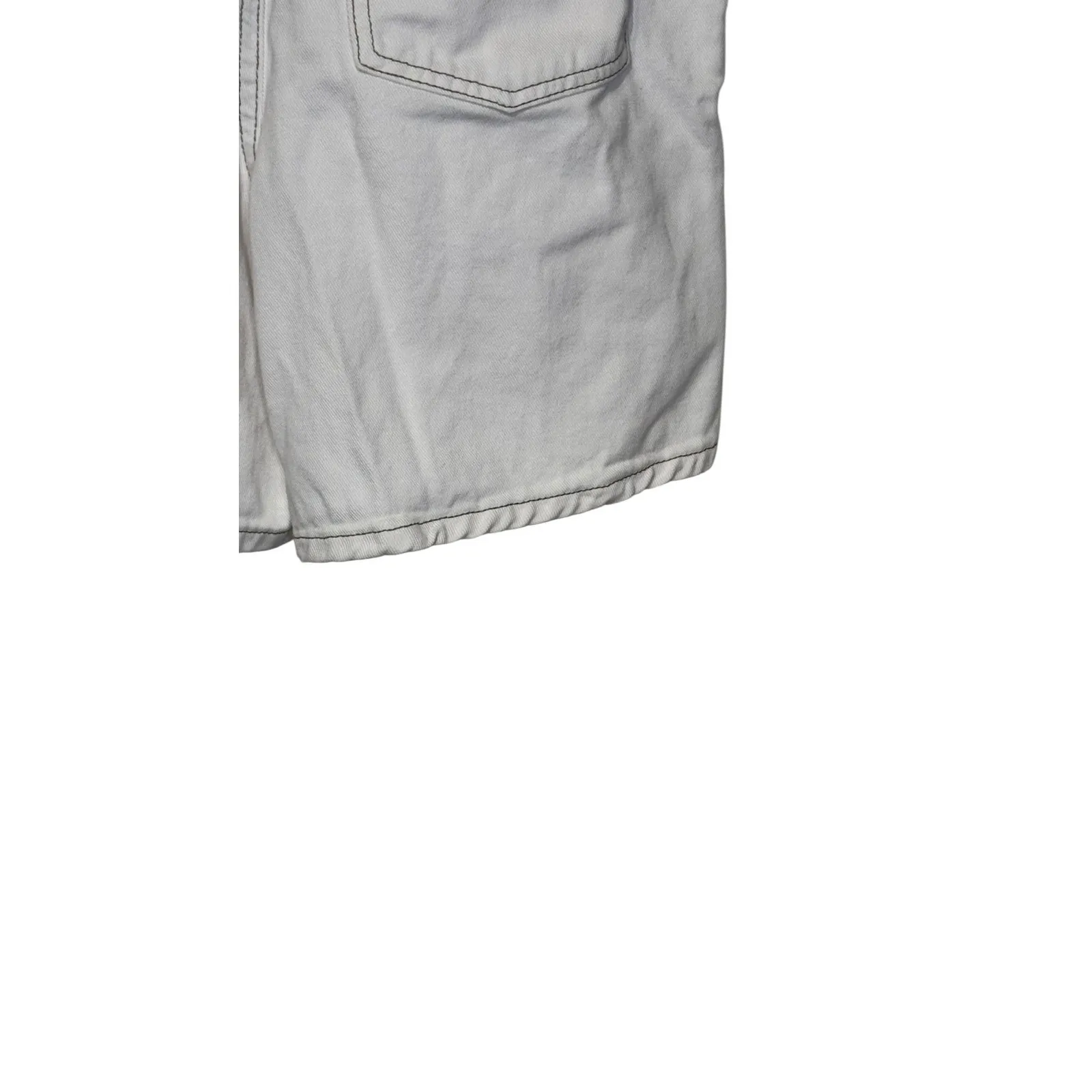 Free People Women's Shorts Denim Button Fly High-Waisted Cotton White Size‎ 2 - Image 7