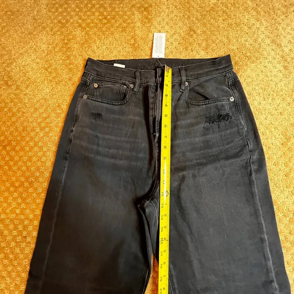 NWT AE AMERICAN EAGLE MOM JEAN BLACK WOMENS SZ 10 Streetstyle Urban Y2k 80s - Image 7