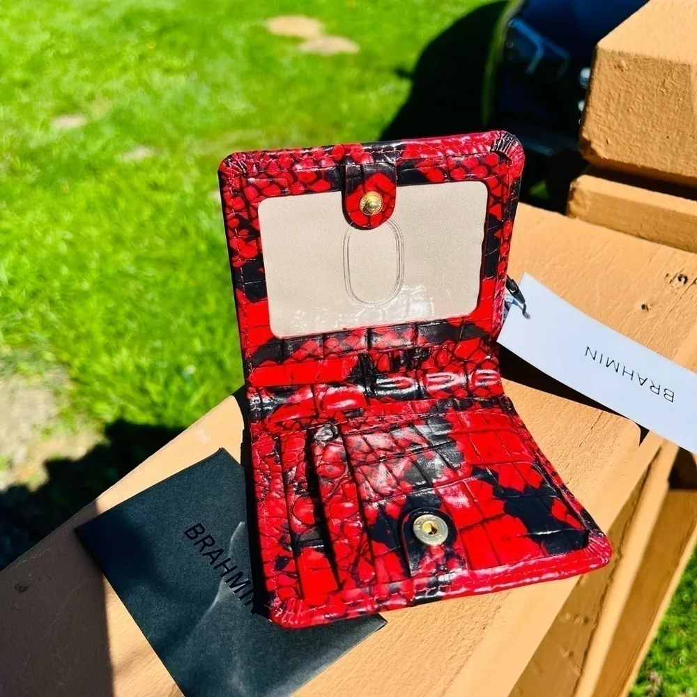 Brahmin Asher Tote & Jane Wallet Set Lipstick Melbourne Croc Leather NWT - Image 9