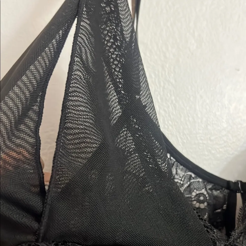 Women's Lingerie black Babydoll Lace Split Cup Size XL - Image 3