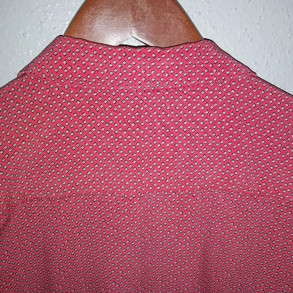 The Limited Ashton XL Long Sleeved Diamond Pattern Pocketed Coral Shirt Dress - Image 7