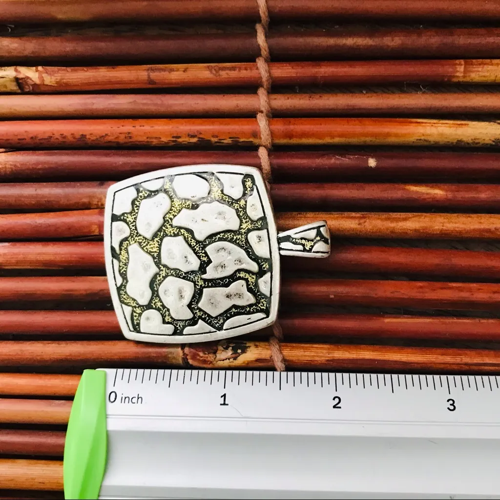 Premier Designs Large Square Pendant Silver Tone - Image 6