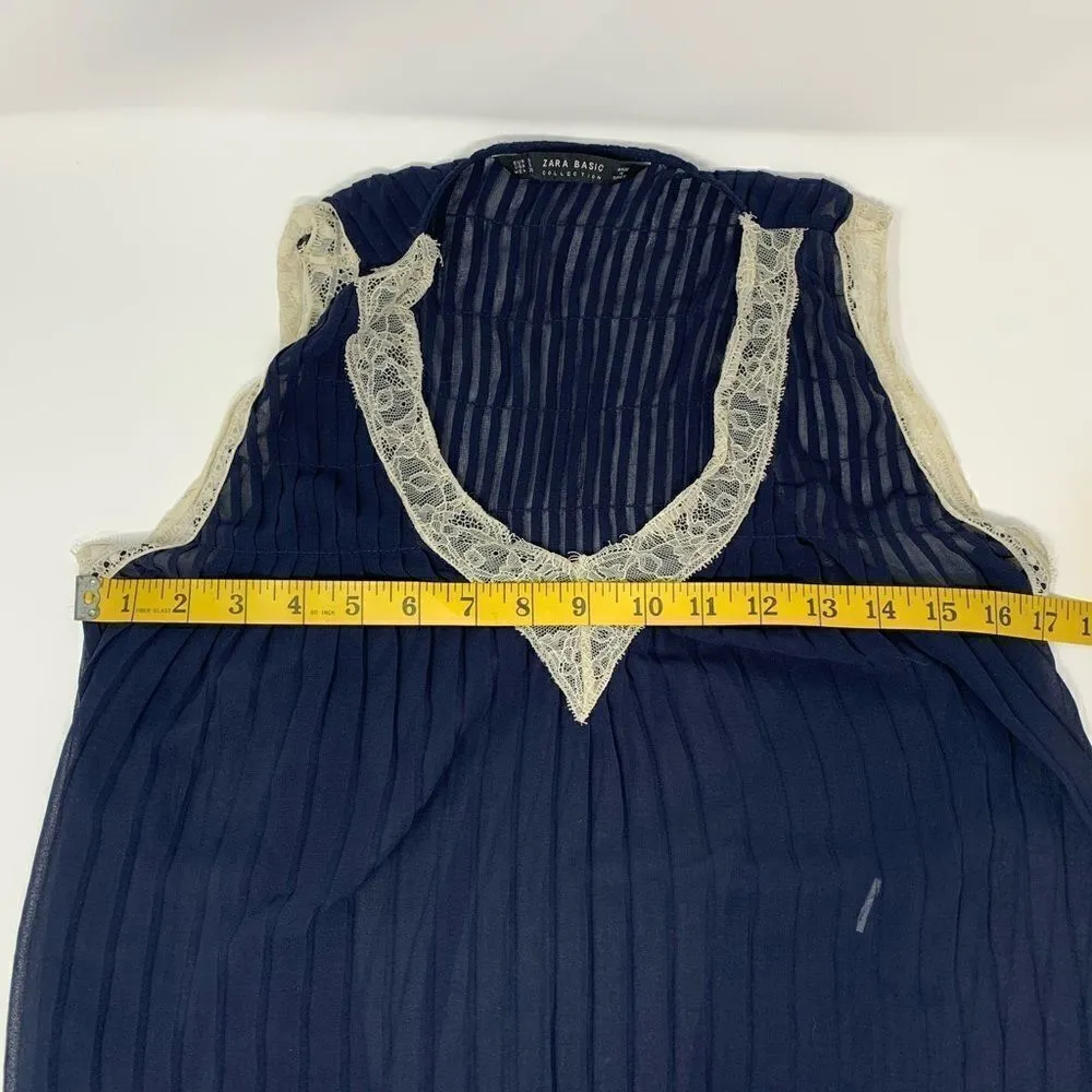 Zara navy silk sheer tank Size S‎ - Image 7