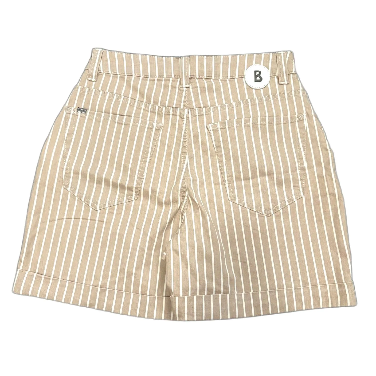 NWT Bogner Polly Shorts Light Sand Stripe Minimalist Summer Coastal Size 6 Tan - Image 2