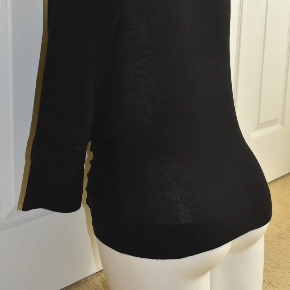 Willi Smith Black Ruffled 3/4 Sleeve Cardigan Sweater - Image 5