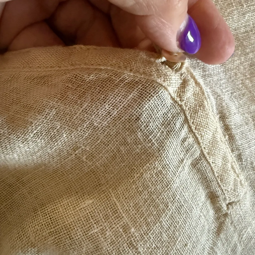 Calypso St. Barth Beige Linen Hi Low Top Blouse Women’s Sz XS - Image 12