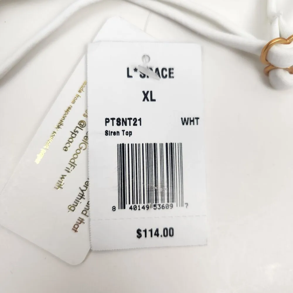 L*Space Siren Bikini Top in White Size XL NWT - Image 6