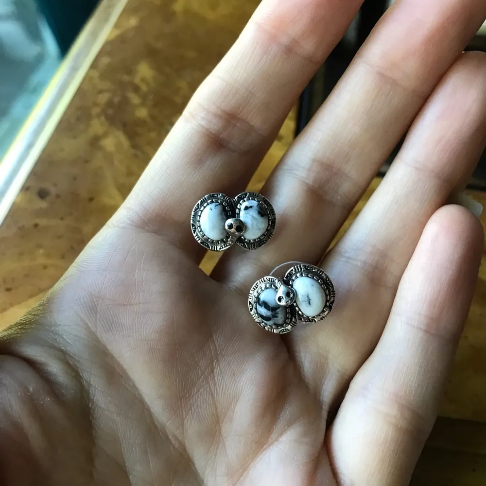 Artistic White Buffalo Sterling Silver Snake Stud Earrings - Image 6