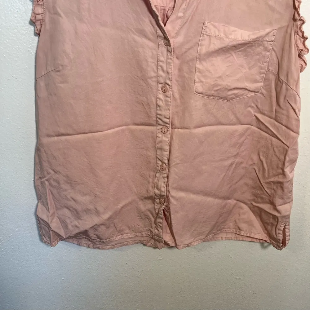 Velvet Heart Sleeveless Button Down Blouse Light Pink L - Image 4
