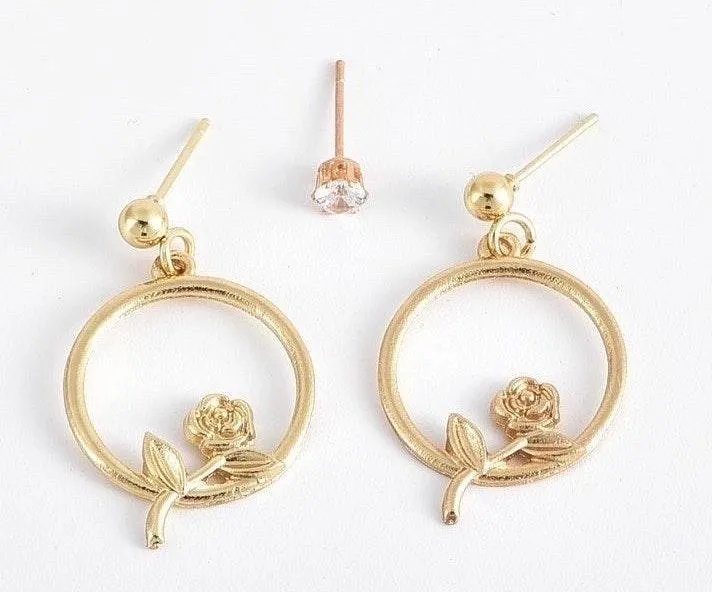 Boutique Gold Rose Earrings  - Image 2