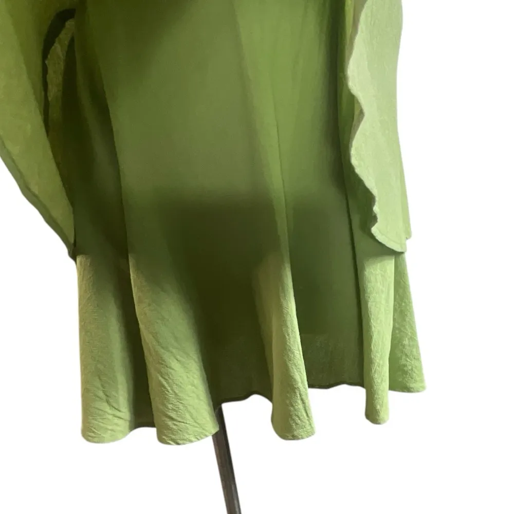 Halara Backless Adjustable Straps Green Sleeveless Tiered Dress - Image 5