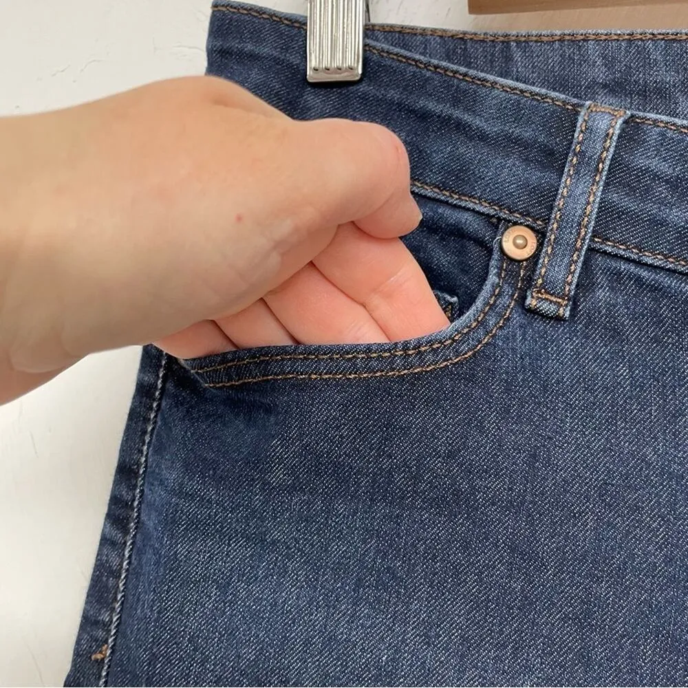 Loft Dark Wash Mid Rise Curvy Skinny Ankle Jeans Womens 4 Blue Denim Ann Taylor - Image 5